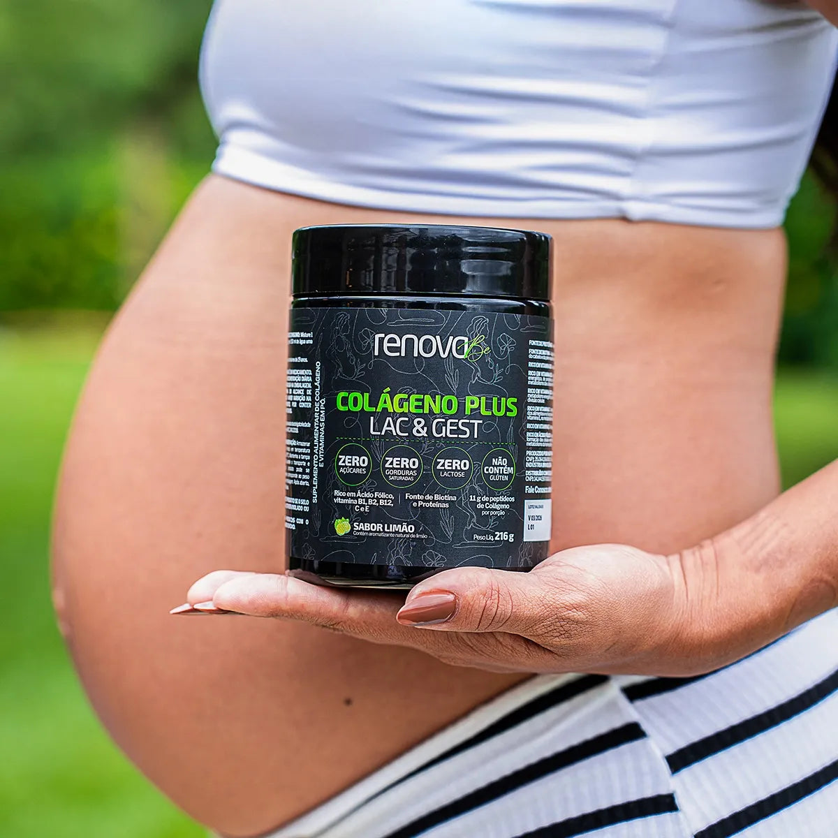 3 Colágeno Plus Lac & Gest para gestantes e lactantes + 1 Creme Resveratrol + 1 Máscara