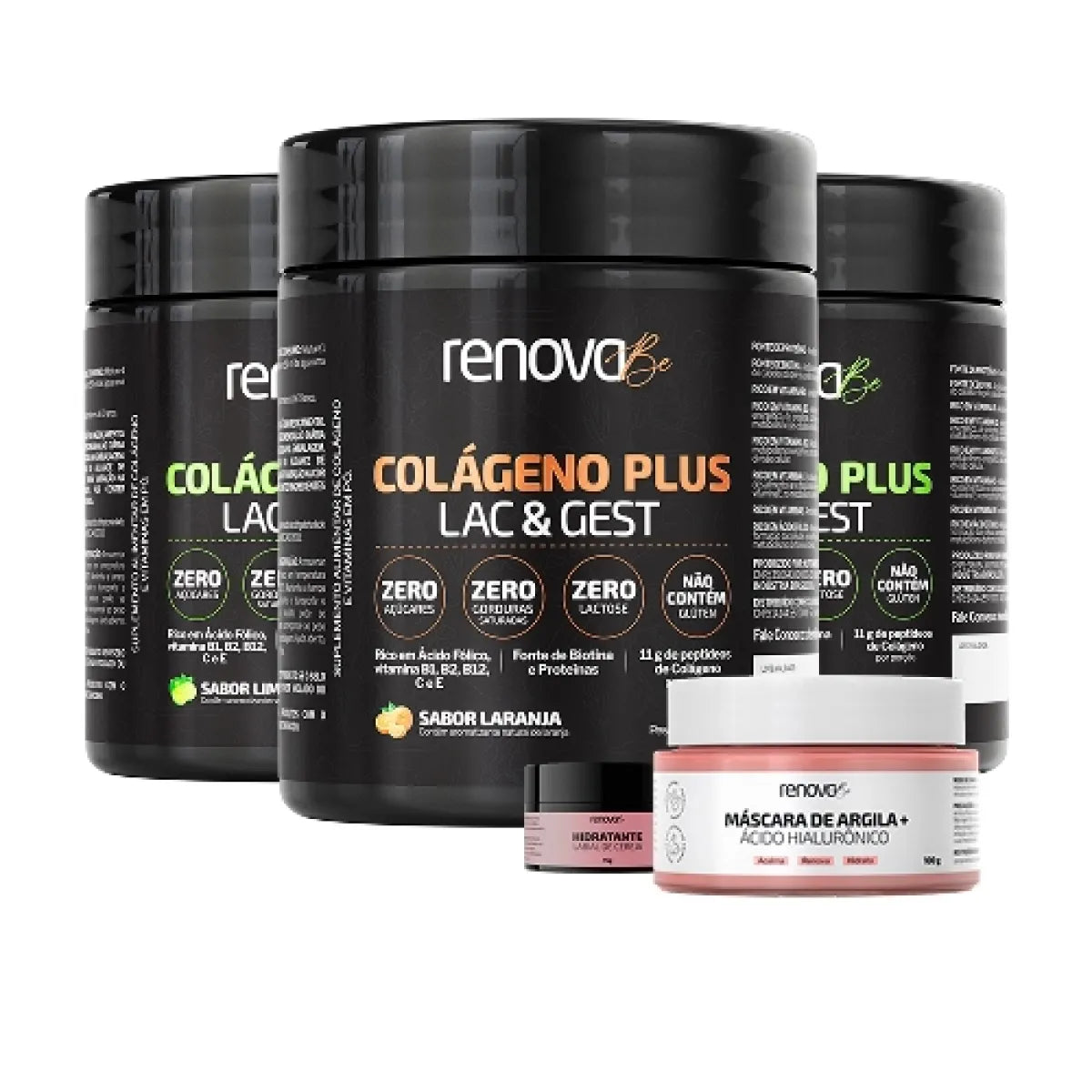 3 Colágeno Plus Lac & Gest para gestantes e lactantes + 1 Creme Resveratrol + 1 Máscara