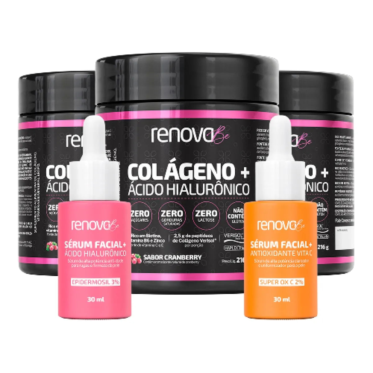 3 Colágeno Verisol® com Ácido Hialurônico + 1 Creme Retinol + 1 Serum Facial