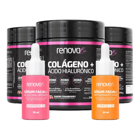 3 Colágeno Verisol® com Ácido Hialurônico + 1 Creme Retinol + 1 Serum Facial
