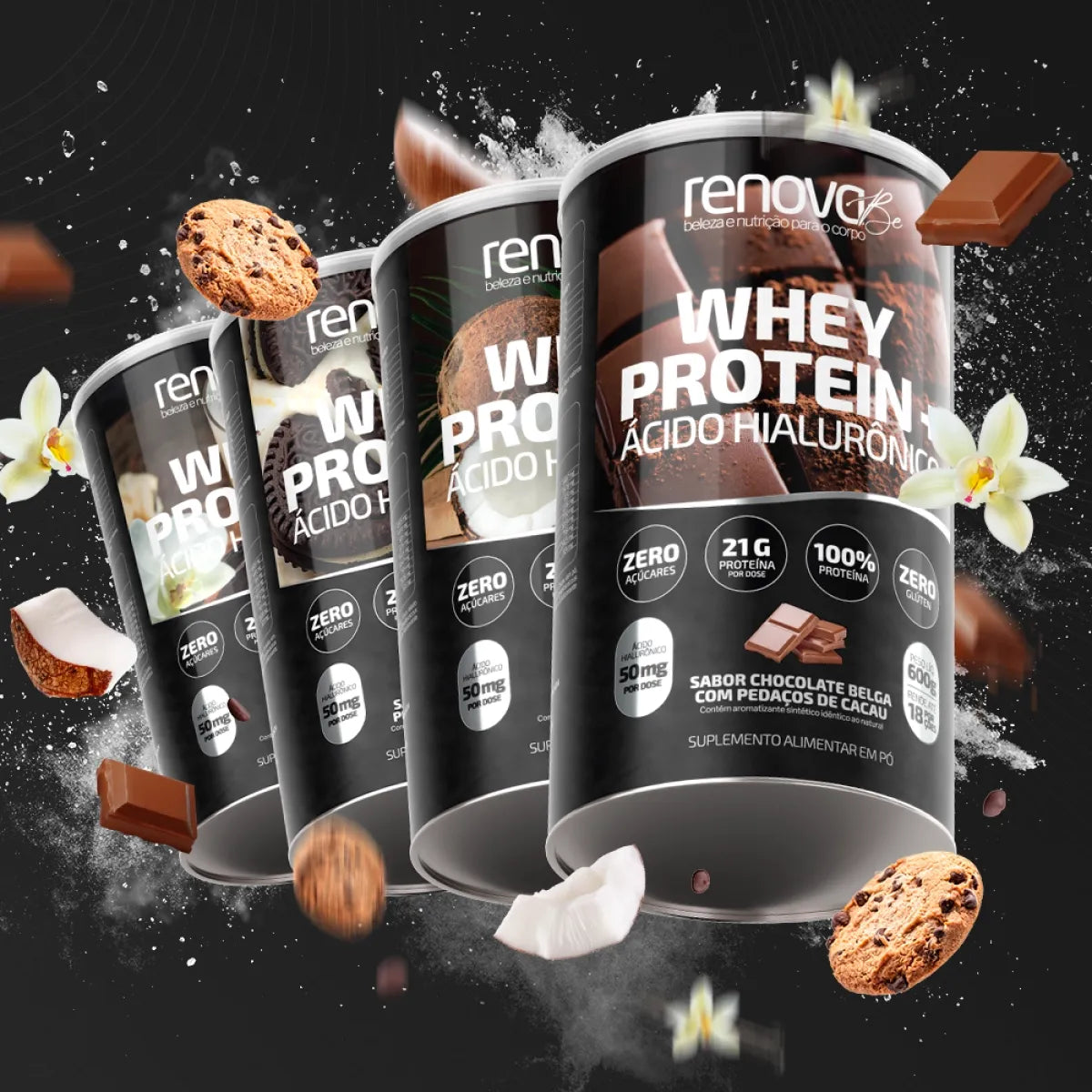 Whey Protein com Ácido Hialurônico + Hidratante Labial